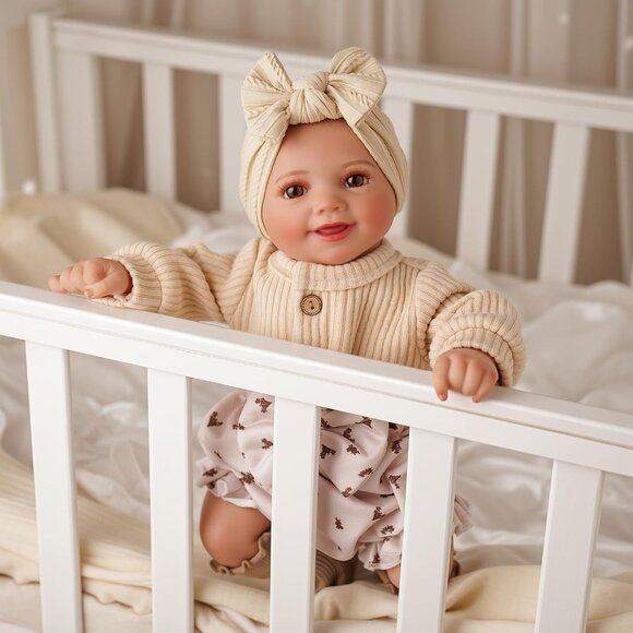 🆕17inch Soft Cloth Body Newborn Baby Poseable Limbs with Complete Accessories - Picture 3 of 9